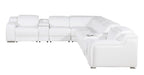1116 Divanitalia 8-Piece L-Shaped Sectional Sofa in Top Grain Italian Leather with 3 Power Recliners & Power Headrests