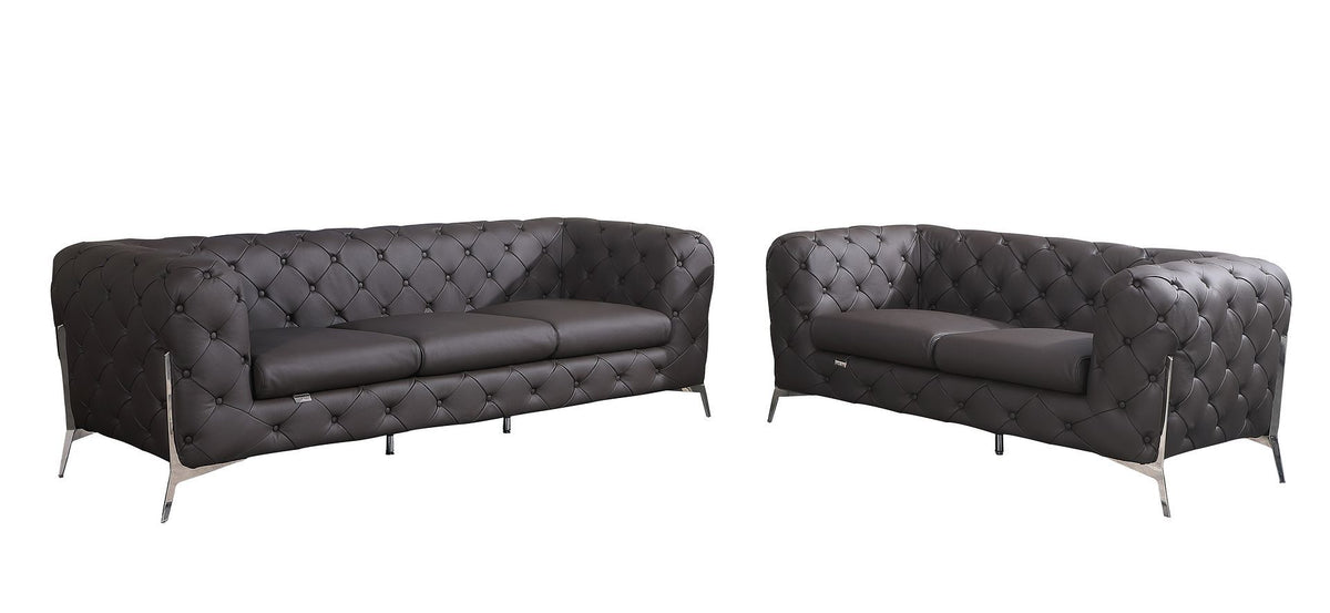 970 Divanitalia 2-Piece Sofa Set in Top-grain Italian Leather