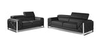 903 Divanitalia 2-Piece Sofa Set with Adjustable Headrest in Top-grain Italian Leather - Dark Grey - SKU 903- DARK GRAY 2PC (S/L) - GROUP - view 2