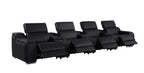 1116 Divanitalia 7-Piece Modular Power Reclining Sofa in Top Grain Italian Leather with 4 Power Recliners & Power Headrests - Black - SKU 1116-BLACK-S-7.4-HT - view 4