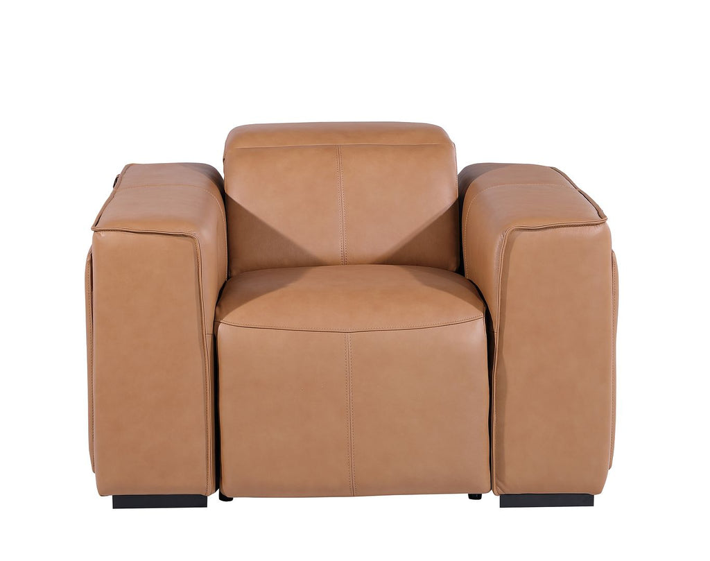 1126 Divanitalia Top Grain Italian Leather Power Reclining Chair with Power Headrests