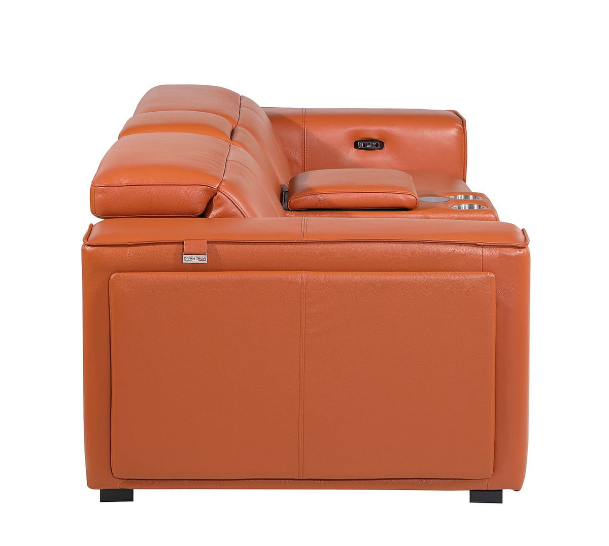 1224 Divanitalia 3-Piece Modular Power Reclining Loveseat in Top Grain Italian Leather with 2 Power Recliners & Power Headrests - Camel - SKU 1224-CAMEL-3.2-HT - view 6