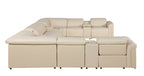 1126 Divanitalia 12-Piece U-Shaped Sectional Sofa in Top Grain Italian Leather with 4 Power Recliners & Power Headrests - Beige - SKU 1126-BEIGE-12PC-4PWR-U-SECTIONAL-GROUP - view 6