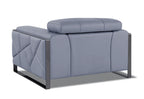 903 Divanitalia Chair with Adjustable Headrest in Top-grain Italian Leather - Light Blue - SKU 903-CH-LIGHT BLUE - view 3