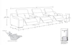 1116 Divanitalia 5-Piece Modular Power Reclining Sofa in Top Grain Italian Leather with 3 Power Recliners & Power Headrests