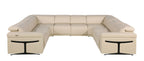 1126 Divanitalia 8-Piece U-Shaped Sectional Sofa in Top Grain Italian Leather with 4 Power Recliners & Power Headrests