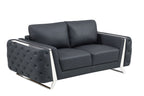 1050 Divanitalia 3-Piece Sofa Set in Top-grain Italian Leather - Dark Grey - SKU 1050-DK-GRAY-2PC - view 8