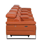 1246 Divanitalia Modular Power Triple Reclining Triple Console Sofa with Power Reclining Headrests - Top Grain Italian Leather
