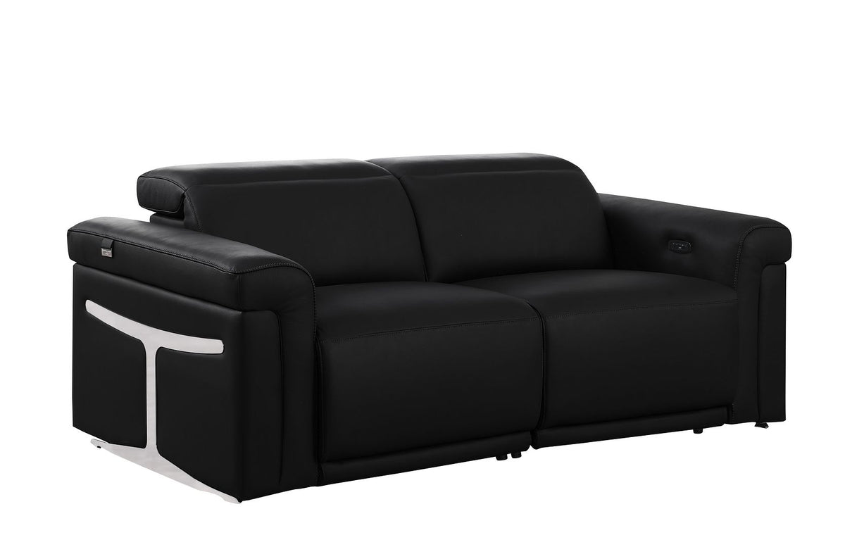 1126 Divanitalia 6-Piece Modular Power Reclining Sofa and Console Loveseat Set in Top Grain Italian Leather with 5 Power Recliners & Power Headrests - Black - SKU 1126-BLACK-6.5-HT - view 7