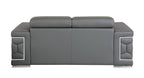 692 Divanitalia Loveseat with Adjustable Headrest in Top-grain Italian Leather - Dark Grey - SKU 692-L-DARK GRAY - view 4