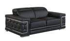 692 Divanitalia 2-Piece Sofa Set with Adjustable Headrest in Top-grain Italian Leather - Black - SKU 692- BLACK 2PC (S/L) - GROUP - view 8