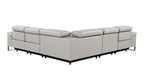 1246 Divanitalia 5-Piece L-Shaped Modular Power Reclining Sectional Sofa with Power Headrests - Top Grain Italian Leather - Light Grey - SKU 1246-LT-GREY-5PC-3PWR-SECTIONAL - view 8