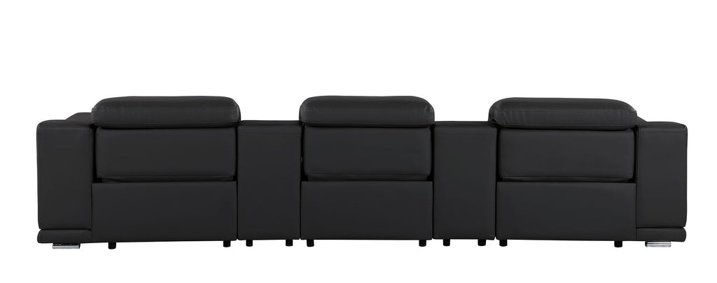 9762 Divanitalia 5-Piece Modular Power Reclining Sofa and Loveseat Set with 3 Power Recliners in Top Grain Italian Leather