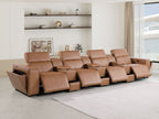 1224 Divanitalia 7-Piece Modular Power Reclining Sofa in Top Grain Italian Leather with 4 Power Recliners & Power Headrests