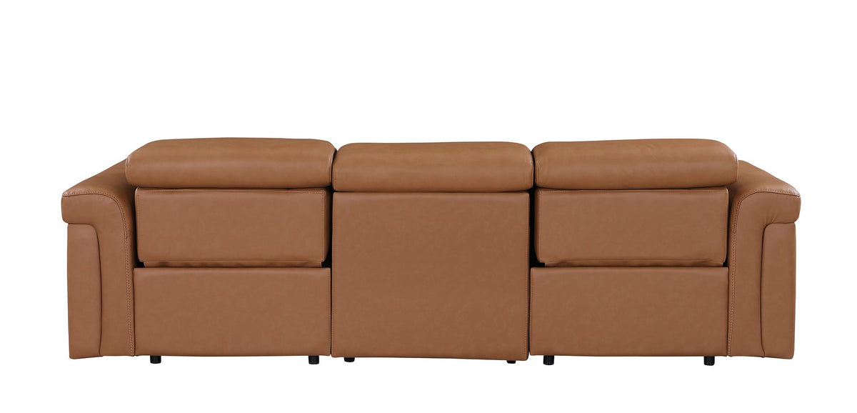 1126 Divanitalia 3-Piece Modular Power Reclining Sofa in Top Grain Italian Leather with 2 Power Recliners & Power Headrests - Cognac - SKU 1126-COGNAC-3.2-S-HT - view 7