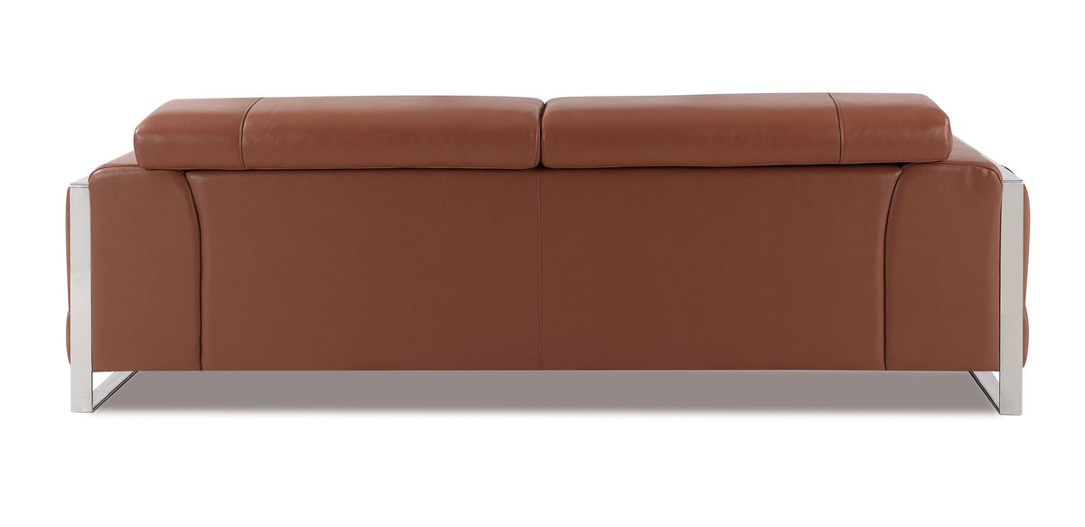 903 Divanitalia 2-Piece Sofa Set with Adjustable Headrest in Top-grain Italian Leather - Camel - SKU 903- CAMEL 2PC (S/L) - GROUP - view 6