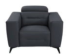 989 Divanitalia Power Reclining 3-Piece Sofa Set with Power Headrest in Top-grain Italian Leather - Dark Grey - SKU 989-DK-GRAY-3PC - view 7