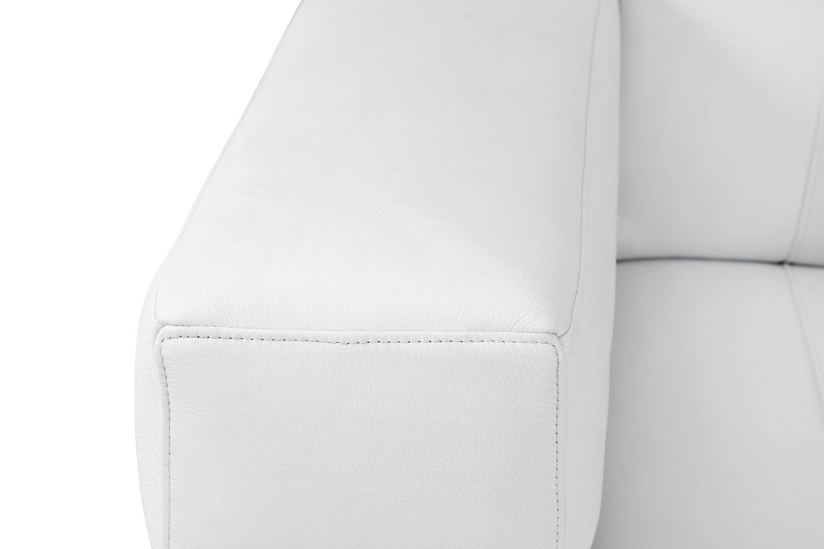 904 Divanitalia Loveseat in Top-grain Italian Leather - White - SKU 904-L-WHITE - view 4