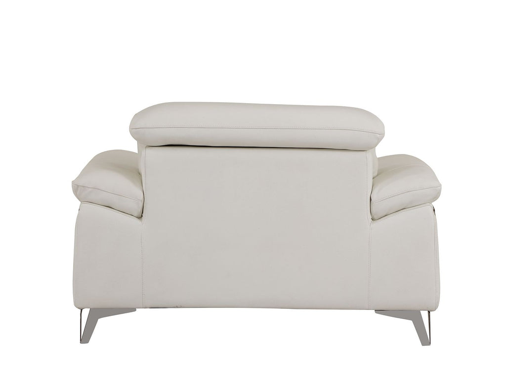 727 Divanitalia Chair with Adjustable Headrest in Top-grain Italian Leather - White - SKU 727-CH-WHITE - view 4