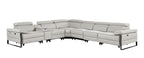 1246 Divanitalia 7-Piece L-Shaped Modular Power Reclining Sectional Sofa with 3 Power Recliners and Power Headrests - Top Grain Italian Leather