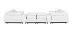 1246 Divanitalia 8-Piece U-Shaped Modular Power Reclining Sectional Sofa with 4 Power Recliners and Power Headrests - Top Grain Italian Leather
