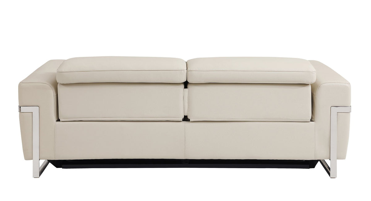 990 Divanitalia Power Reclining Sofa with Power Headrest in Top-grain Italian Leather - Beige - SKU 990-BEIGE-S - view 4