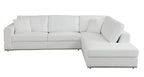 998 Divanitalia Cream Right Arm Facing Sectional Sofa in Top-grain Italian Leather - White - SKU 998-Sectional-RAF-CHAISE-WHITE - view 3