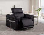 1126 Divanitalia Top Grain Italian Leather Power Reclining Chair with Power Headrests - Black - SKU 1126-BLACK-CH - view 2