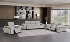1224 Divanitalia 7-Piece Modular Power Reclining Sofa, Loveseat & Chair Set in Top Grain Italian Leather with 6 Power Recliners & Power Headrests - Light Grey - SKU 1224-LT-GREY-7.6-HT-3PC - view 2
