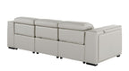 1224 Divanitalia 3-Piece Modular Power Reclining Sofa in Top Grain Italian Leather with 3 Power Recliners & Power Headrests - Light Grey - SKU 1224-LT-GREY-3.3-HT - view 6