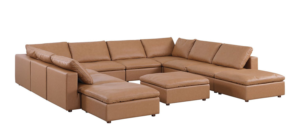 1100 Divanitalia Top-grain Italian Leather 11-Piece Sectional Sofa with Chaise