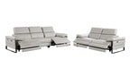 1246 Divanitalia Modular Power Dual Reclining Sofa and Loveseat Set with Power Headrests - Top Grain Italian Leather - Light Grey - SKU 1246-LT-GREY-5.4-HT-2PC - view 4