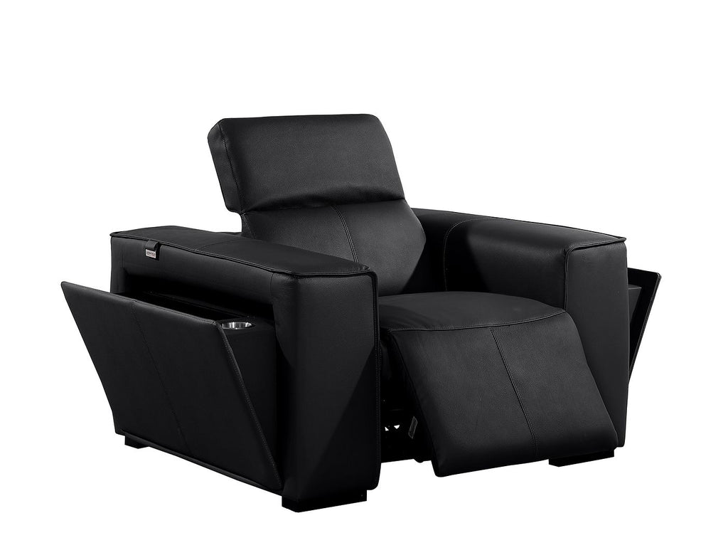 1126 Divanitalia Top Grain Italian Leather Power Reclining Chair with Power Headrests