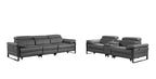 1246 Divanitalia Modular Power Triple Reclining Sofa and Console Loveseat Set with Power Headrests - Top Grain Italian Leather - Dark Grey - SKU 1246-DK-GREY-6.5-HT-2PC - view 3
