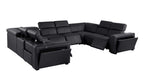 1224 Divanitalia 8-Piece U-Shaped Sectional Sofa in Top Grain Italian Leather with 4 Power Recliners & Power Headrests