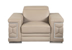 692 Divanitalia Chair with Adjustable Headrest in Top-grain Italian Leather - Beige - SKU 692-CH-BEIGE