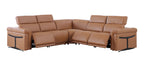 1126 Divanitalia 5-Piece L-Shaped Sectional Sofa in Top Grain Italian Leather with 3 Power Recliners & Power Headrests - Cognac - SKU 1126-COGNAC-SEC-5PC-3PWR-SECTIONAL-GROUP - view 4