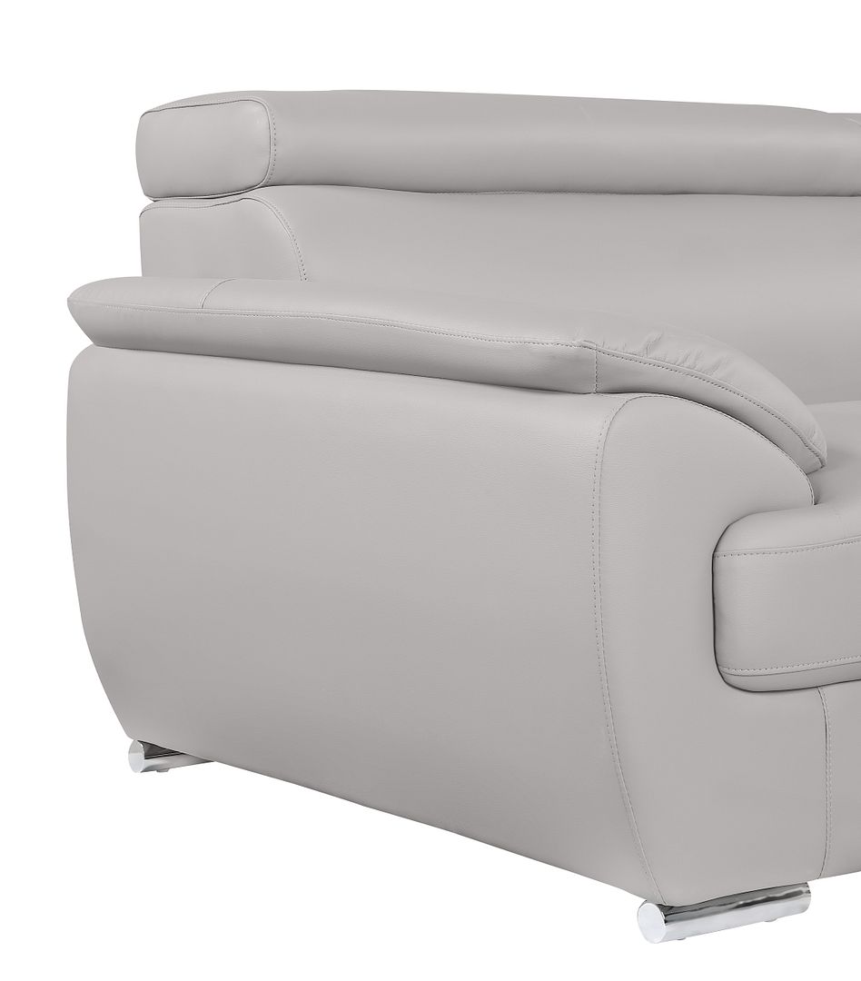 4571 Modern Genuine Leather 3-Piece Sofa Set - Light Grey - SKU 4571-LV LIGHT GREY 3PC (S/L/C) - GROUP - view 9