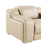 1116 Divanitalia Top Grain Italian Leather Power Reclining Chair with Power Headrests - Beige - SKU 1116-BEIGE-CH - view 9