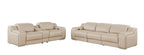 1116 DivanItalia 6-Piece Modular Power Reclining Sofa and Console Loveseat Set in Top Grain Italian Leather with 5 Power Recliners & Power Headrests - Beige - SKU 1116-BEIGE-6.5-HT - view 3