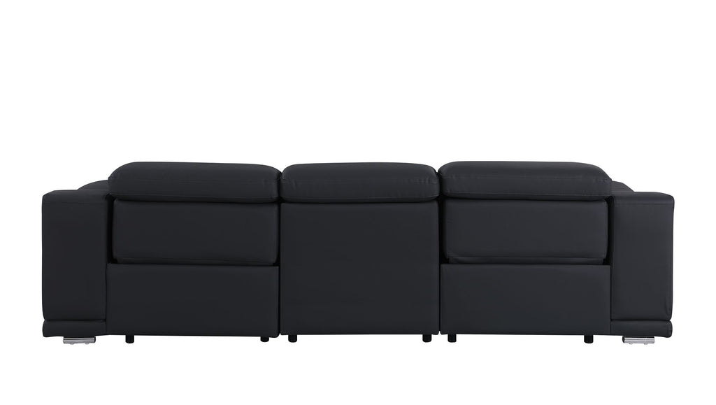 9762 Divanitalia 3-Piece Modular Power Reclining Sofa with 2 Power Recliners in Top Grain Italian Leather