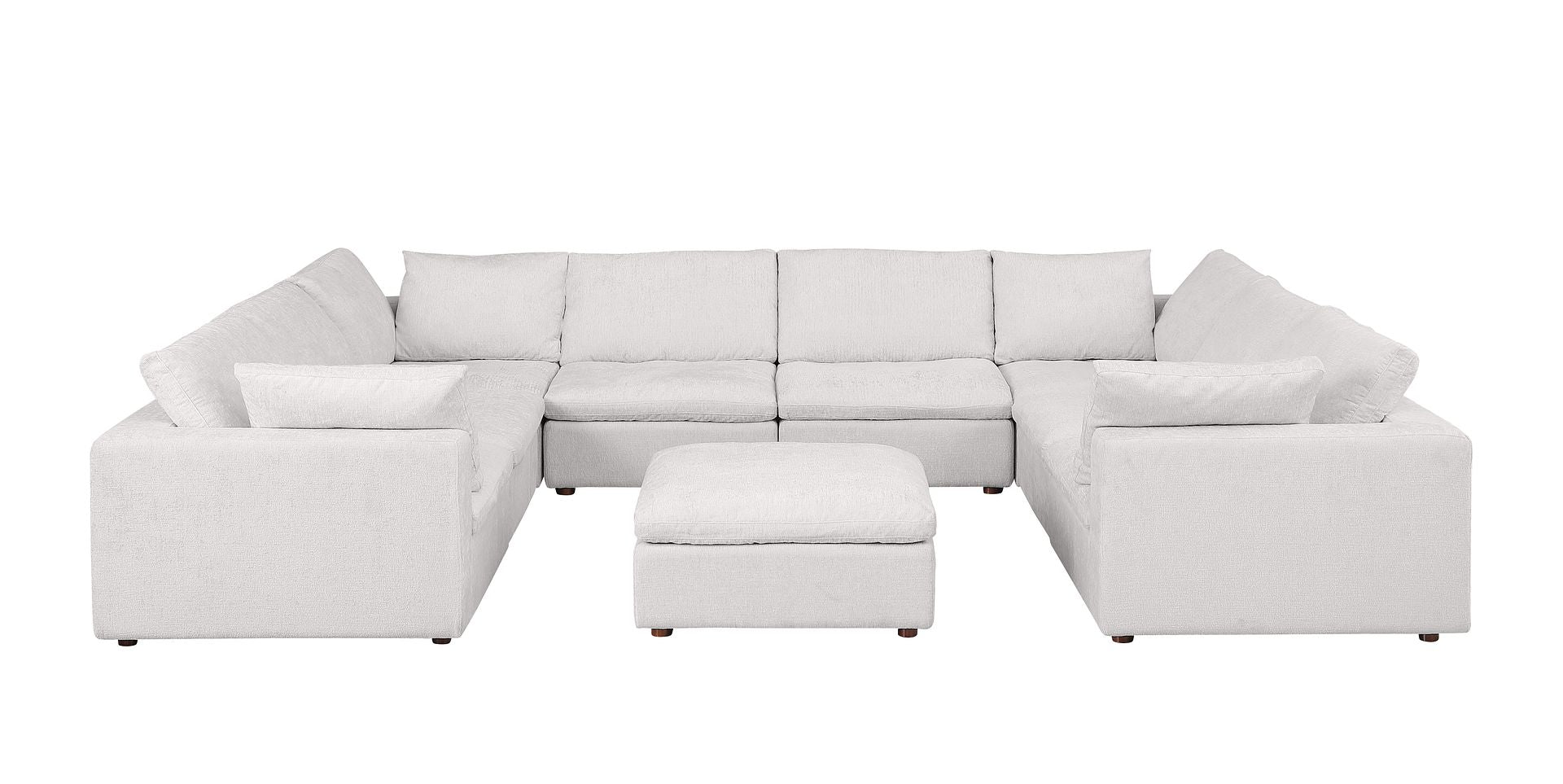 1100 Divanitalia 9-Piece U-Shaped Sectional Sofa in Top-grain Italian Leather