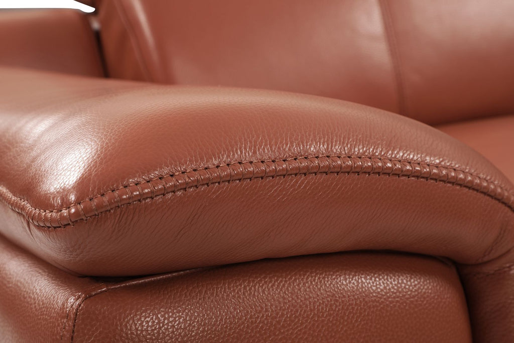 9762 Divanitalia Top Grain Italian Leather Power Reclining Chair with Adjustable Headrests - Camel - SKU 9762-PWR-CH-CAMEL - view 9
