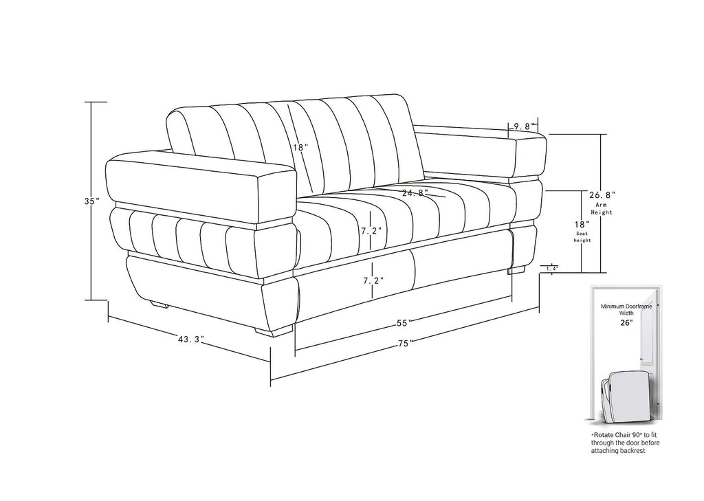 904 Divanitalia 3-Piece Sofa Set in Top-grain Italian Leather - Dark Grey - SKU 904- DARK GRAY 3PC (S/L/CH) - GROUP - view 16