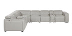 1224 Divanitalia 8-Piece L-Shaped Sectional Sofa in Top Grain Italian Leather with 4 Power Recliners & Power Headrests