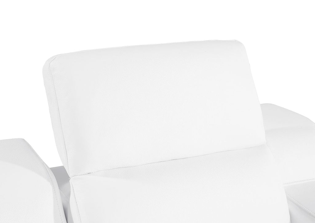1116 Divanitalia Top Grain Italian Leather Power Reclining Chair with Power Headrests - White - SKU 1116-WHITE-CH - view 9