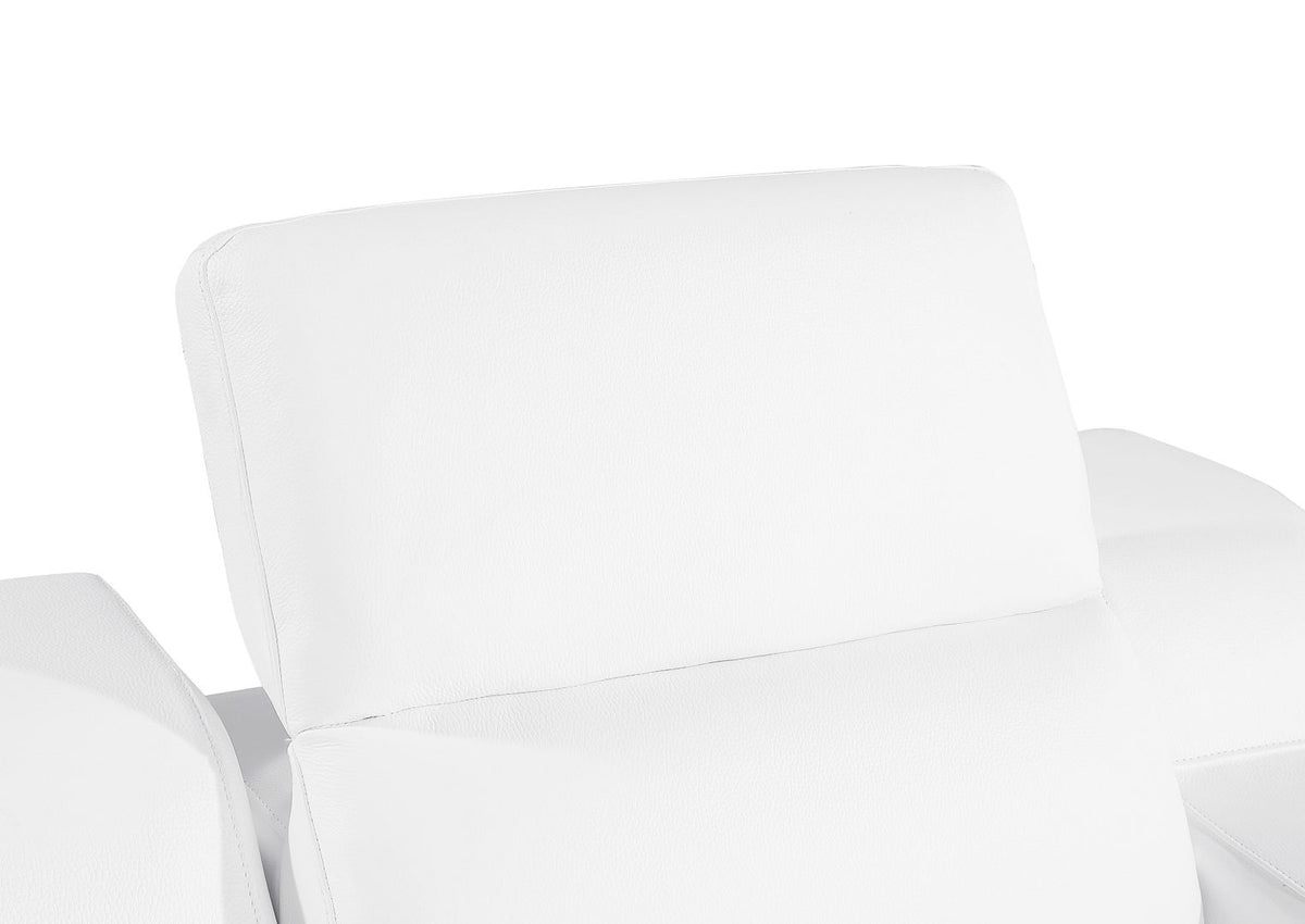 1116 Divanitalia Top Grain Italian Leather Power Reclining Chair with Power Headrests - White - SKU 1116-WHITE-CH - view 9