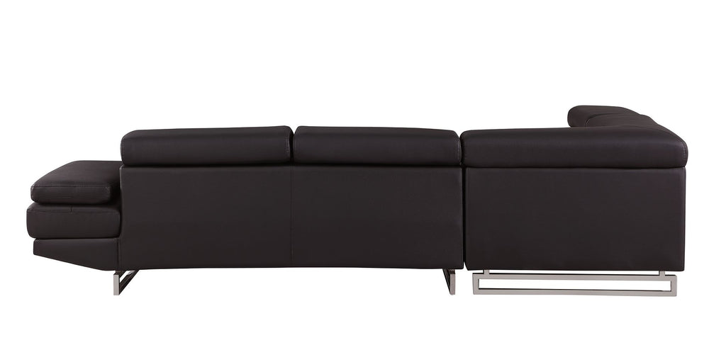 8136 Left Arm Facing Chaise with Adjustable Headrest in Genuine Leather