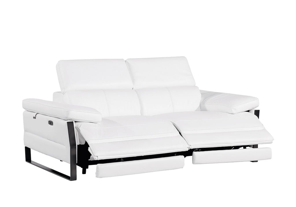 1246 Divanitalia Top Grain Italian Leather Loveseat with Power Headrest