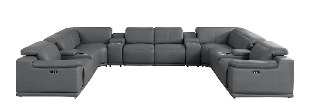 2679 12-Piece U-Shaped Power Reclining Sectional Sofa in Genuine Leather - 4 Recliners